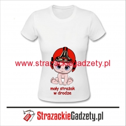 Koszulka techniczna damska "Mały strażak w drodze PSP"